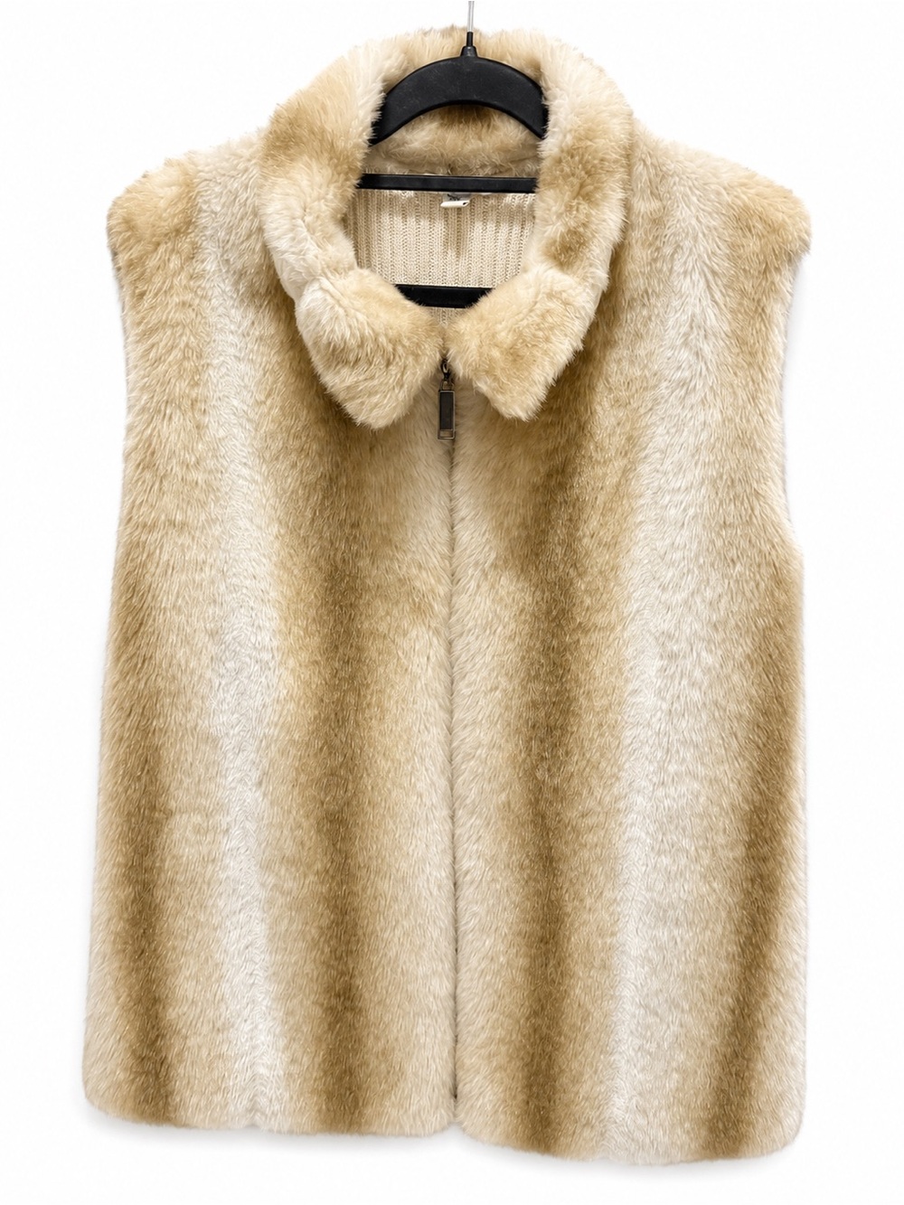 Mercer Street Studio Faux Fur Vest in Light Beige